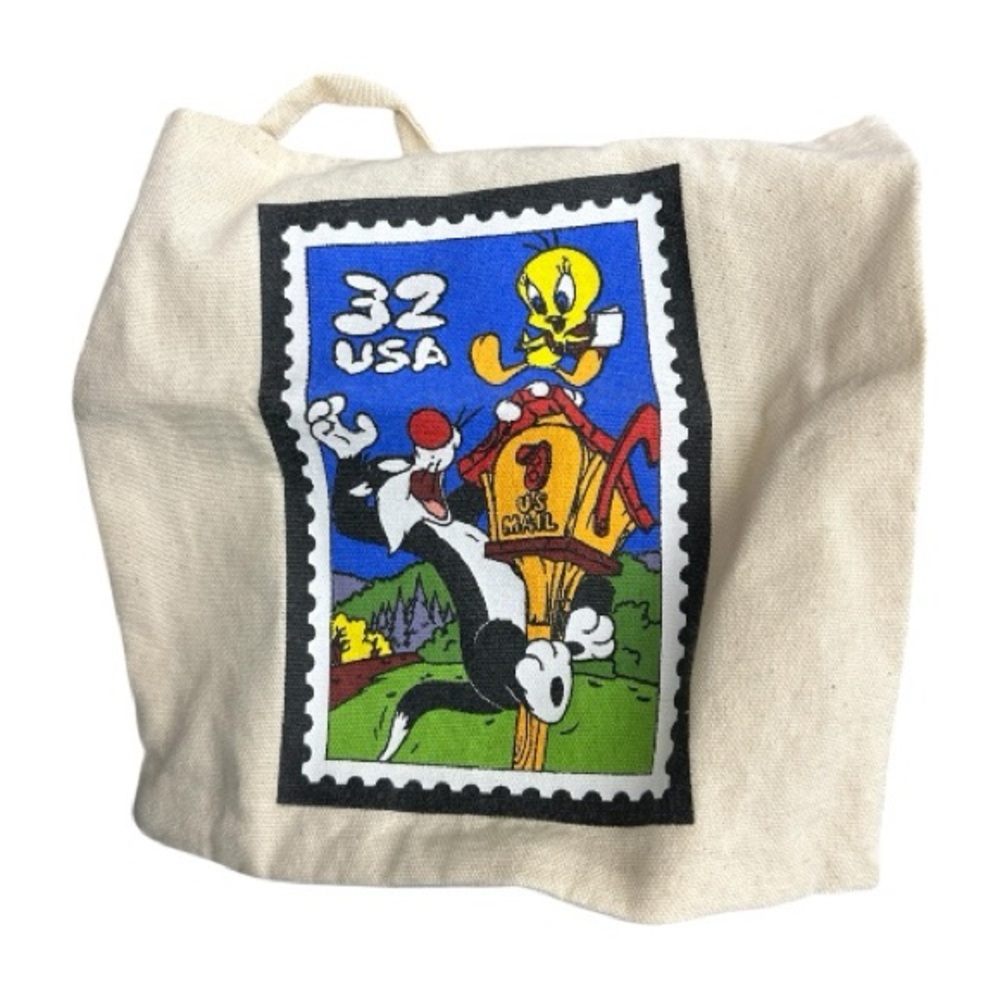 ✨Vintage 90’s 1997 Tweety & Sylvester 32 Cent Stamp Small Tote Bag✨